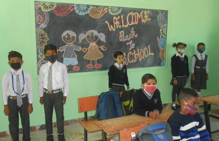 School opens, children are welcomed with tilak