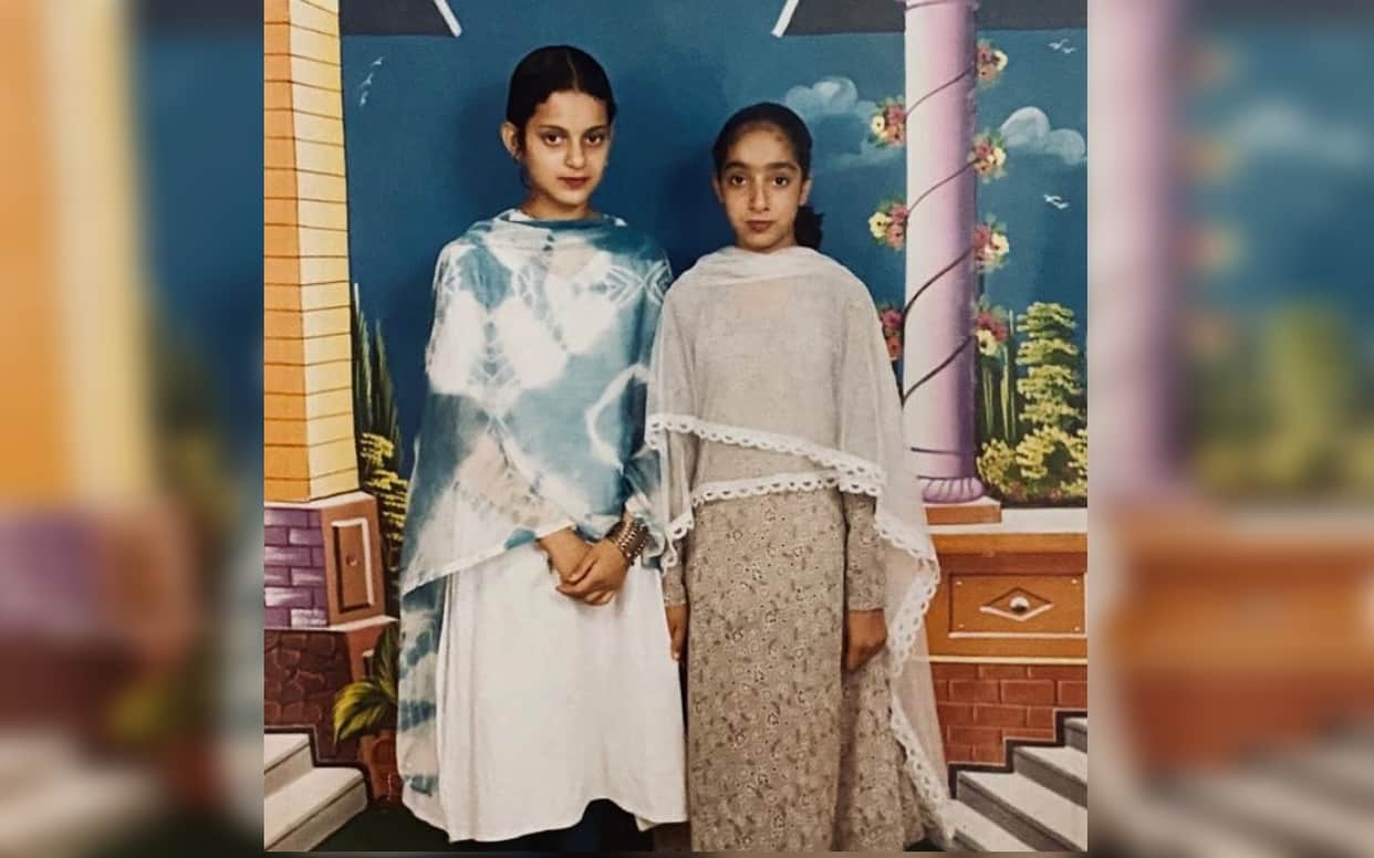 Kangana Ranaut shared her childhood picture with sister rangoli said i was born beautiful
