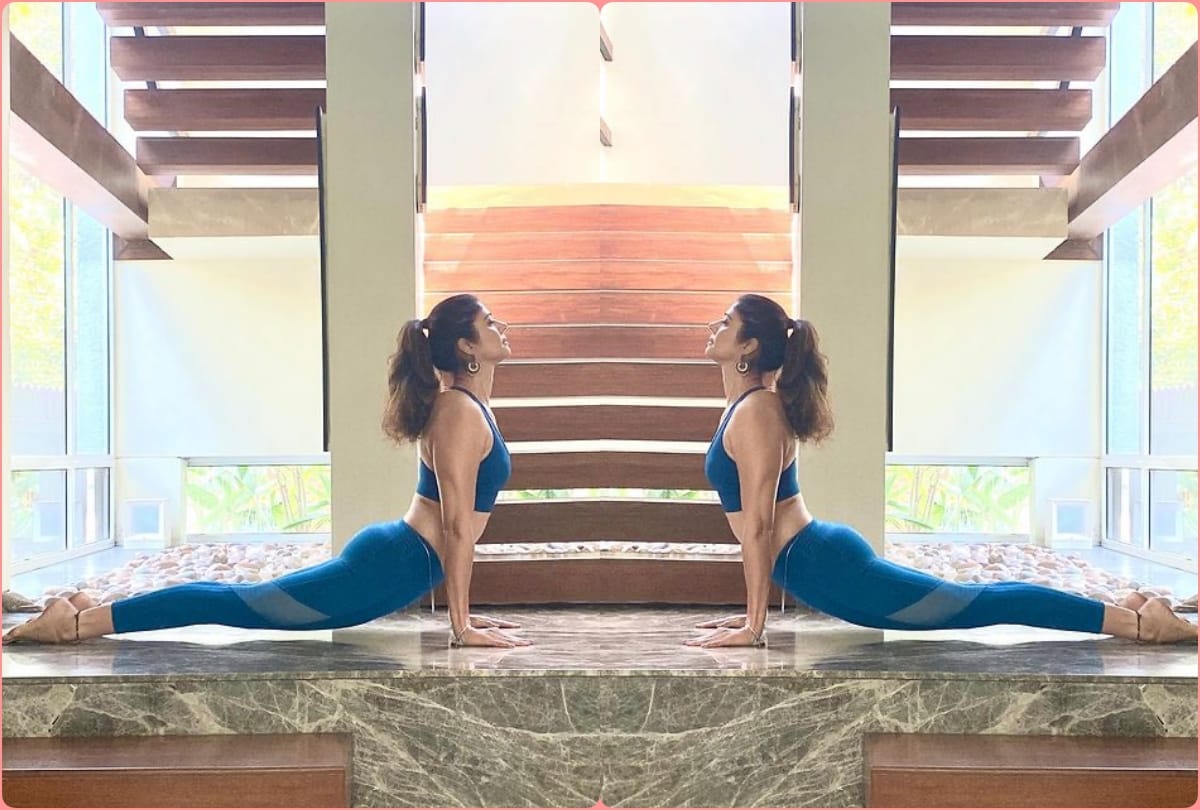 Pooja Batra shared fitness workout pics with husband nawab shah from goa, fan commented yogi couple