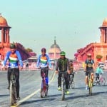 राजपथ पर साइकिलिंग...