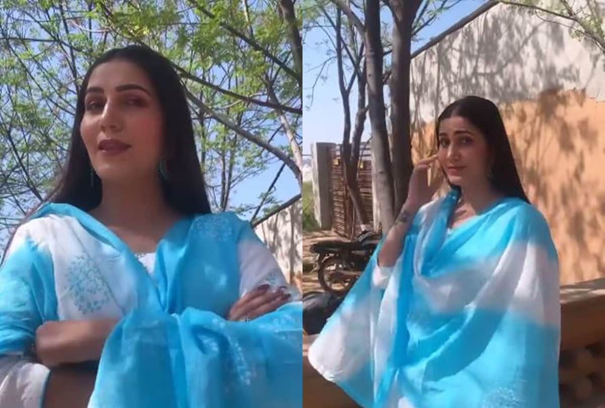 Sapna Choudhary Latest Photoshoot in Blue Saree Goes Viral on Social Media