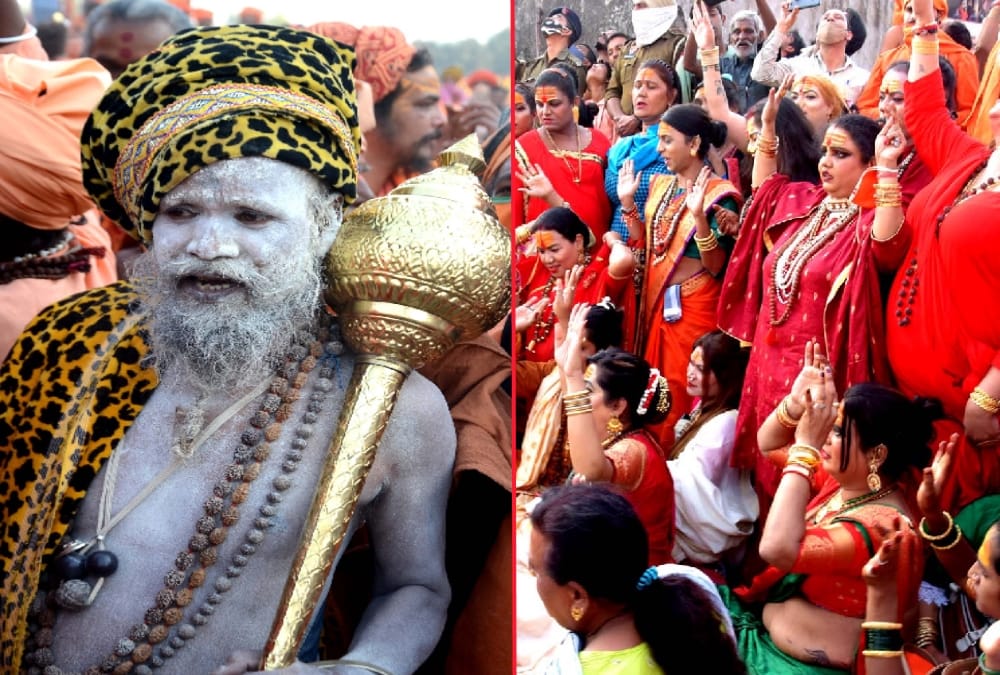 Haridwar Maha Kumbh Mela 2021: Juna Agni  and Ahwan Akhara Dhram Dhwaja Stablished and Kinnar Arena Join first time photos