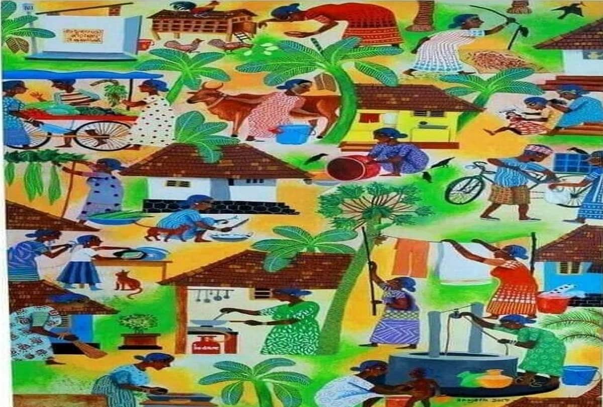 Anujath Sindhu Vinaylal made a Painting inspired by his mother Months after her death it made it to Budget Cover Kerala