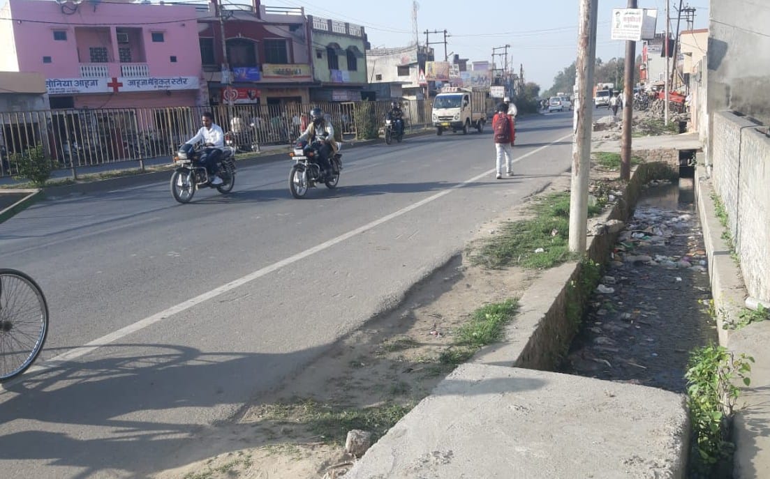 Open drains along the highway can cause an accident