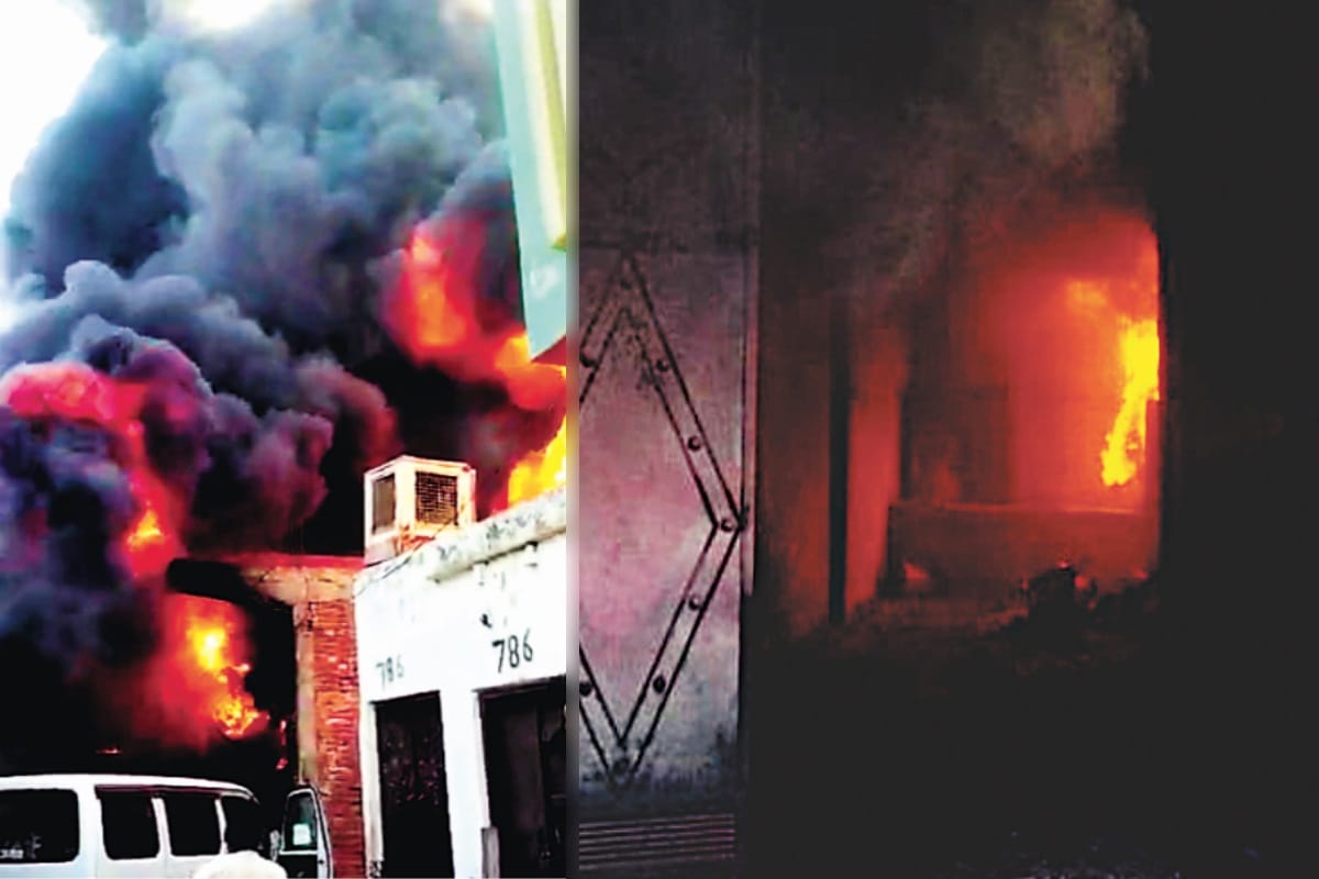 Illegal oil warehouse fire: drums thrashed into Fire after worker burnt beedi in Lisari gate Meerut