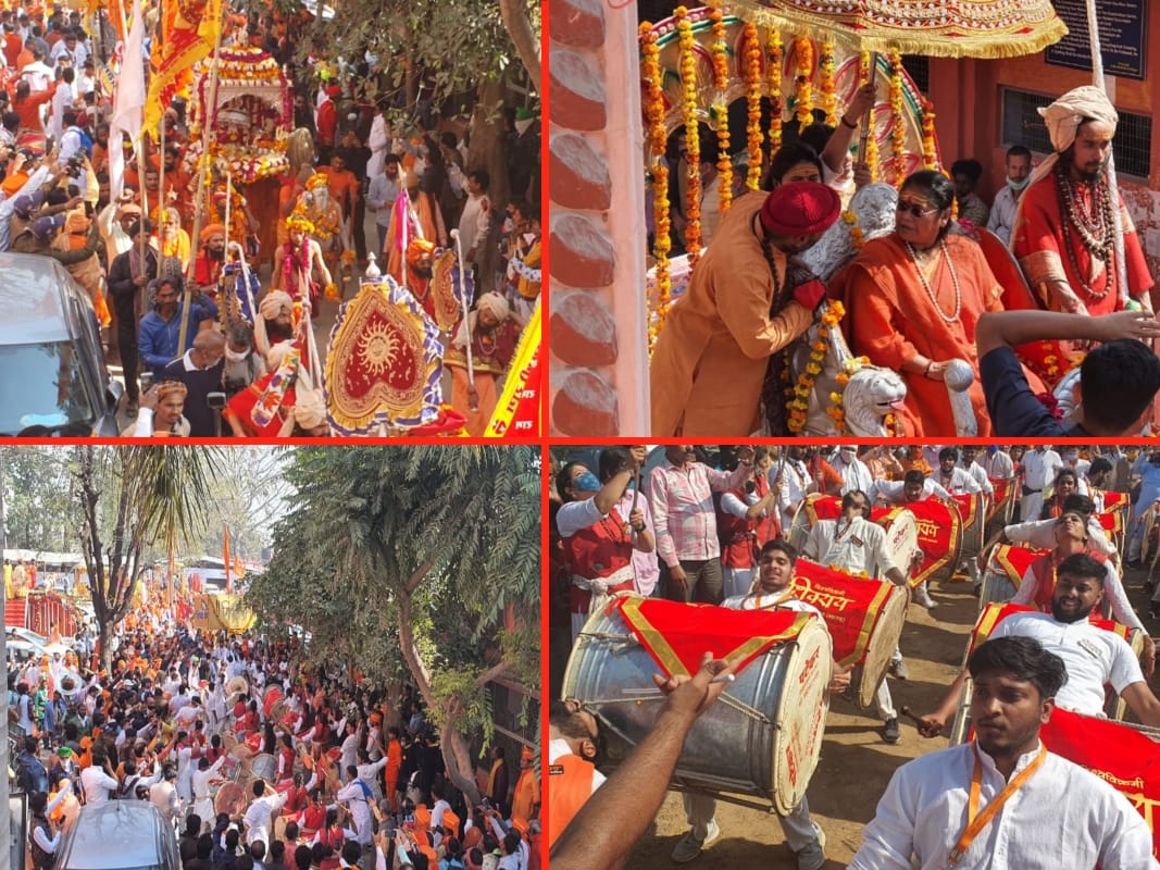 Haridwar Maha Kumbh Mela 2021: Niranjani Akhara huge Peshwai in haridwar today watch photos