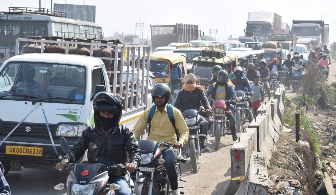 Traffic jam on road