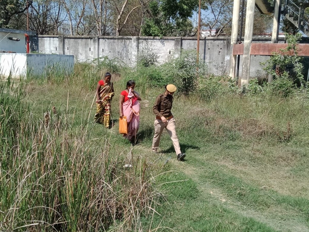 Two real sister climb on water tank for not getting possession of land in bhadohi up