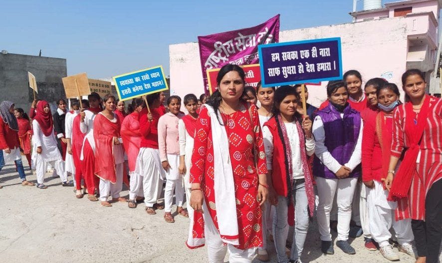 Students of Sahu Jain College did yoga exercises