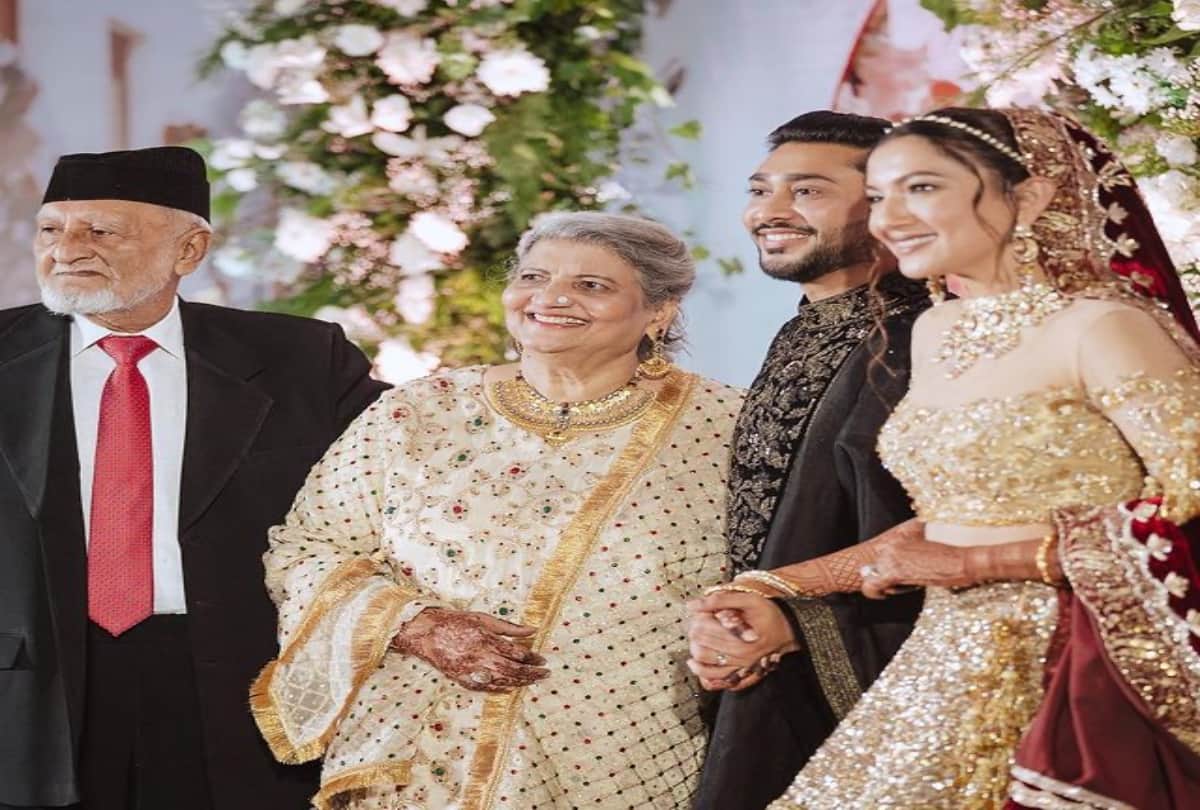 Zaid darbar arrive with Gauahar Khan for her father funeral see photos