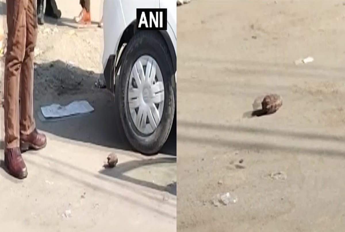 jammu kashmir terrorists throws grenade on jammu kashmir police vehicle but saved as it not explode area cordoned off