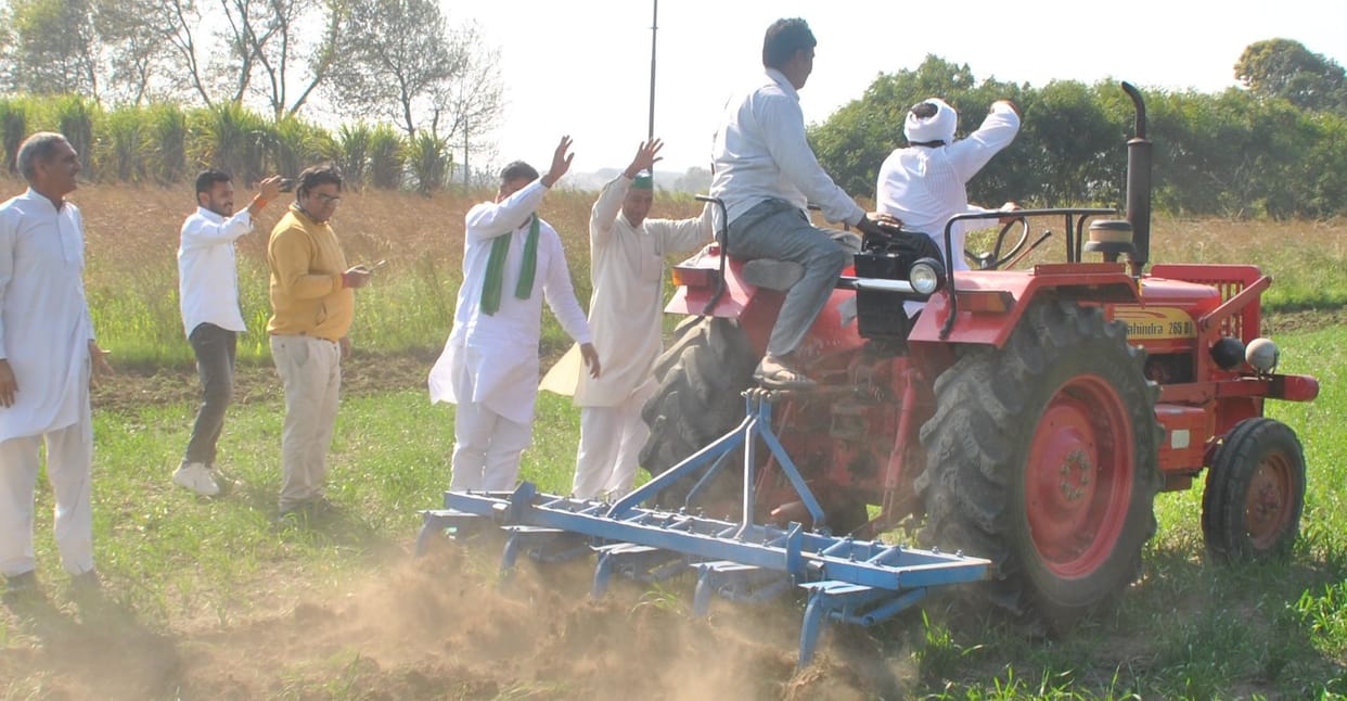 Farmer plowed ten bigha wheat crop