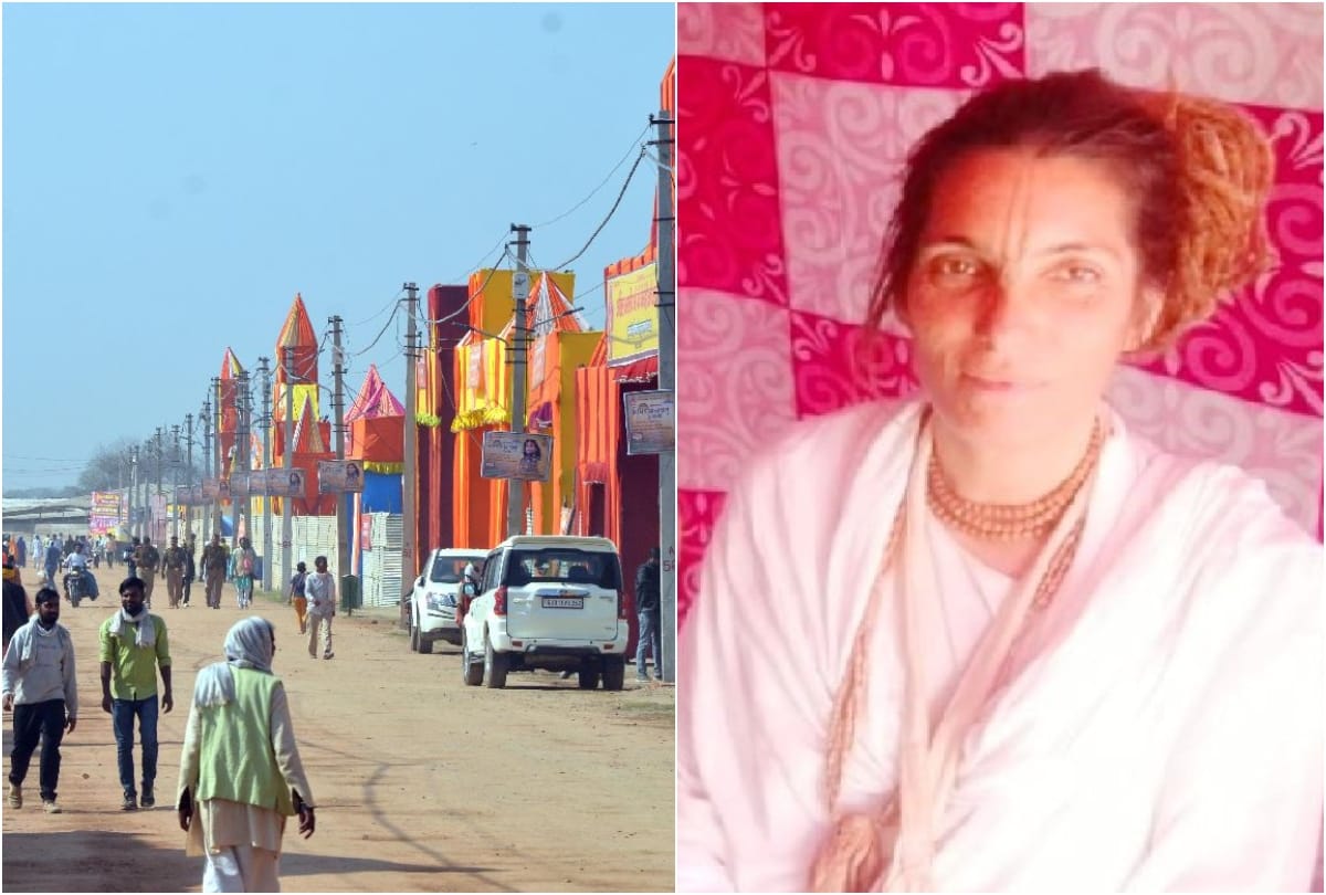 Argentinian mother daughter performs worship lord krishna in vrindavan