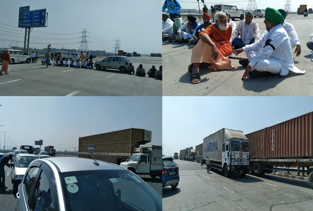 farmers protest 100 days live updates kmp expressway jam kisan distributing water to travelers stuck in jam  other details