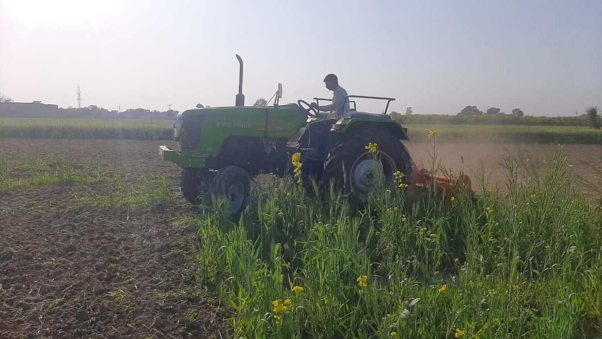 crop crush, farmer, tractor