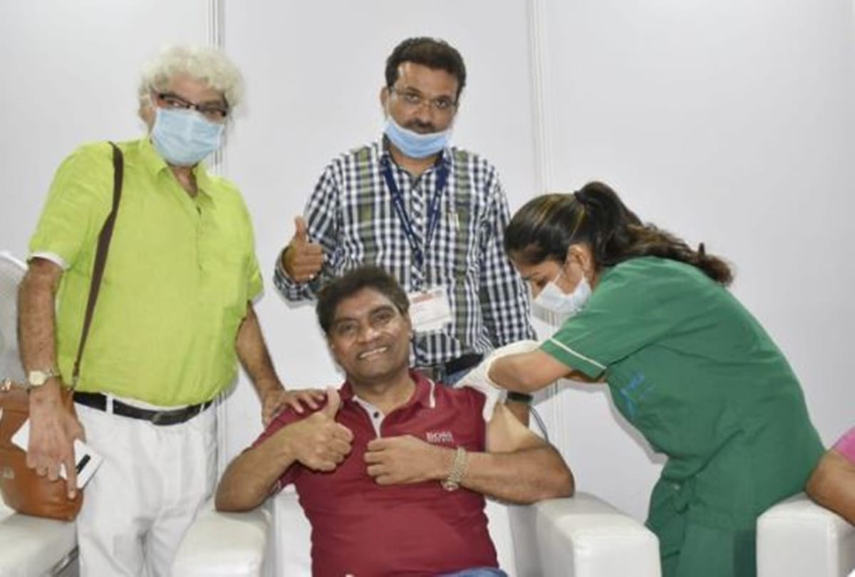 Comedian and Actor Johnny lever received Covid 19 vaccine at BKC jumbo vaccination centre in Mumbai