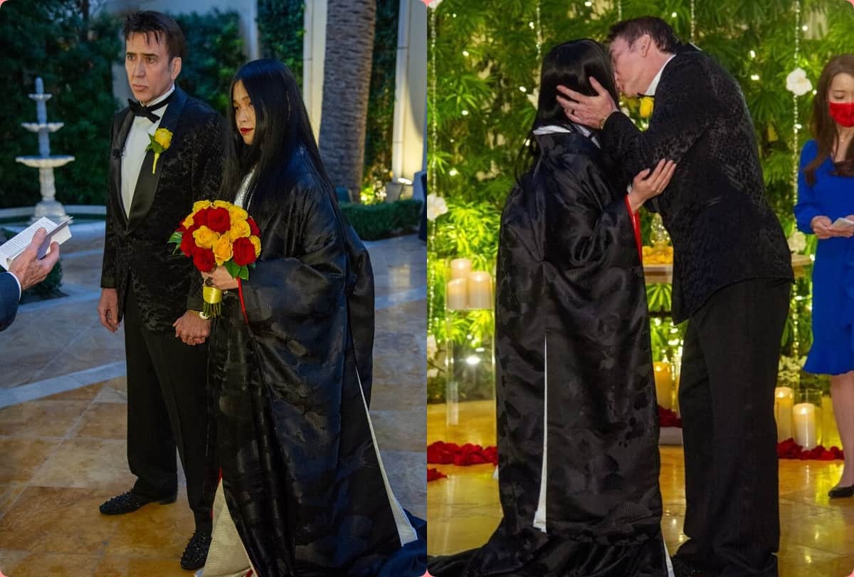 nicolas cage married 31 years younger riko shibata in las vegas shared wedding photos
