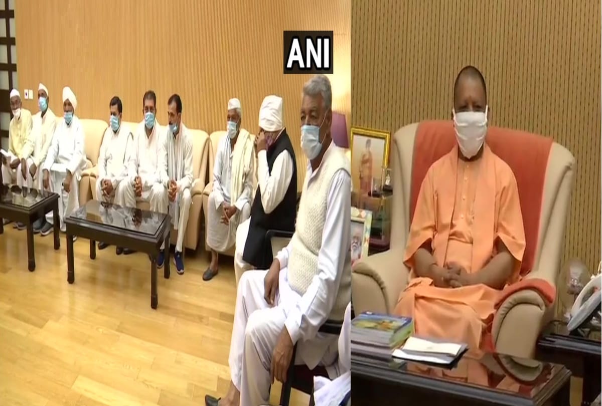 Uttar Pradesh Chief Minister Yogi Adityanath meets representatives of Khap Panchayat in Lucknow