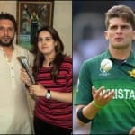 अपनी पत्नी के साथ शाहिद अफरीदी और युवा खिलाड़ी शाहीन