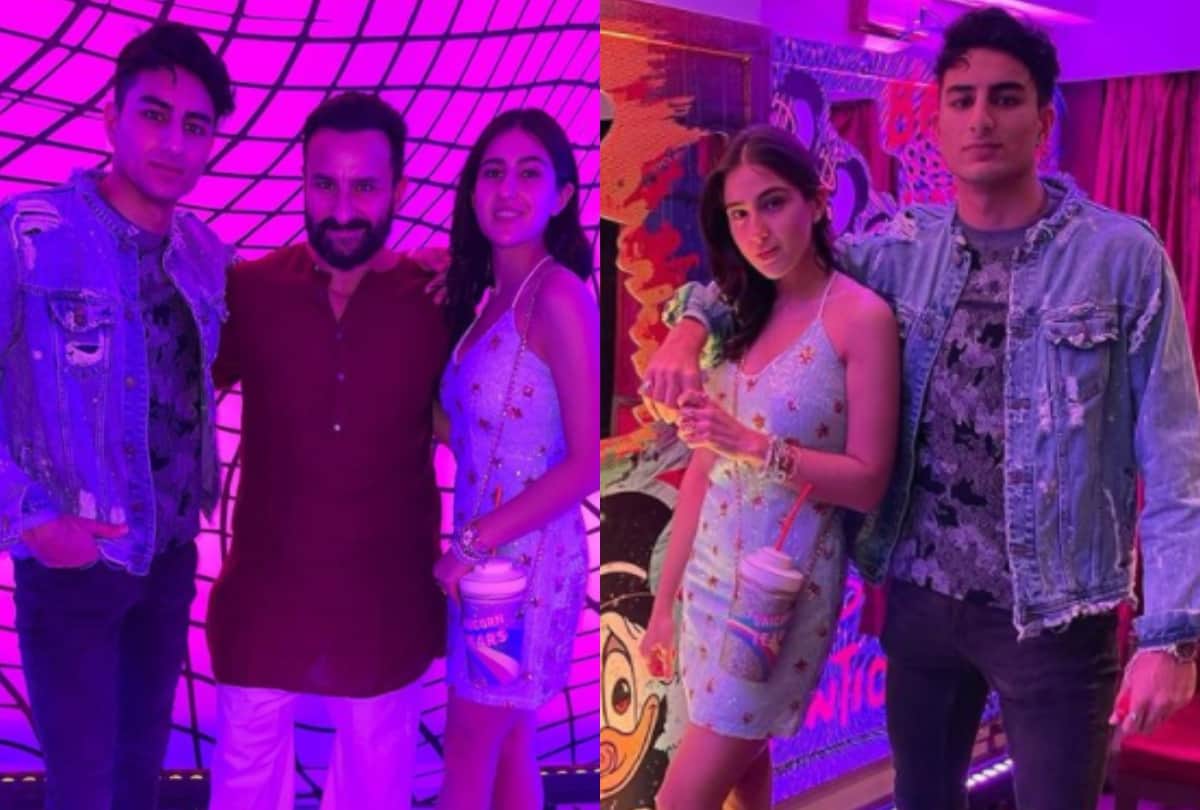 Sara ali khan shared pictures from brother Ibrahim birthday party with saif ali khan