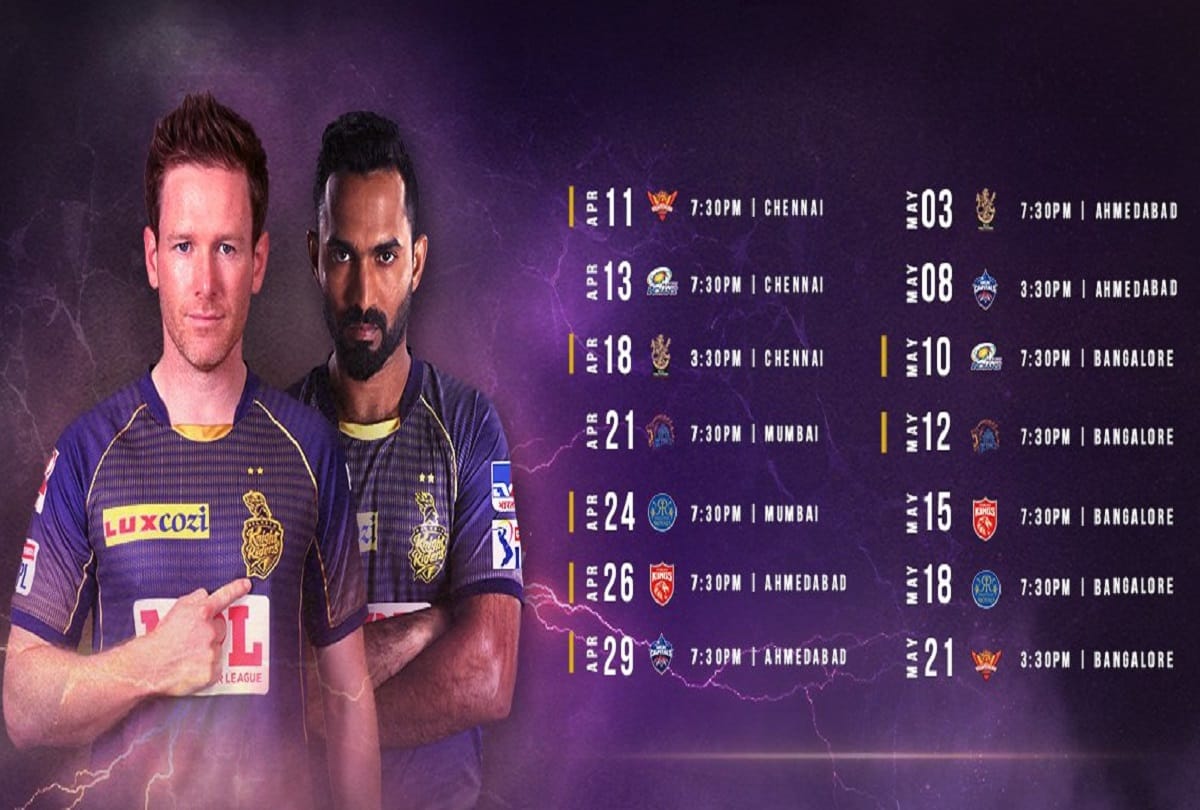 IPL 2021 Kolkata Knight Riders full schedule squad match timings and venues