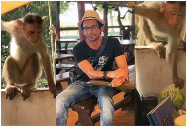 Sunil Grover Shares the funny Video of a Monkey Stoling DAHI from his Open Kitchen