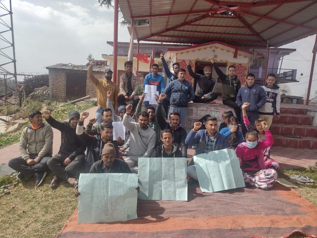 Devidhura Sangharsh Samiti sitting on dharna for the fourth day