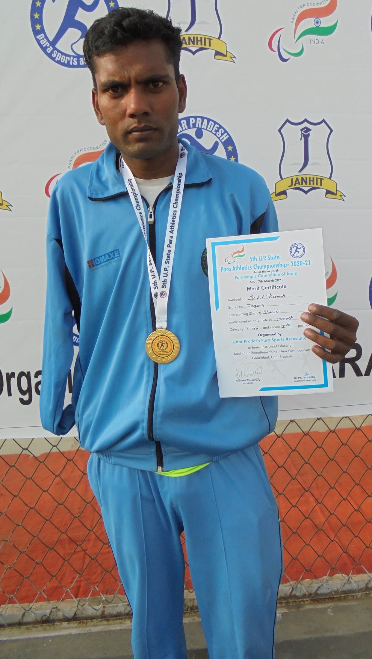 Ankit won two gold medals in Para Athletics