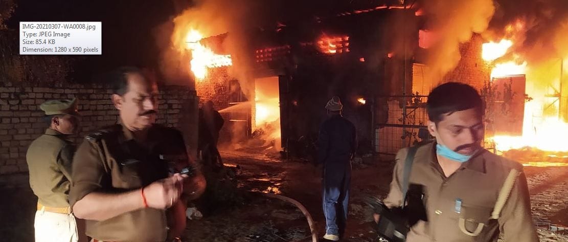 fire in plastic factory