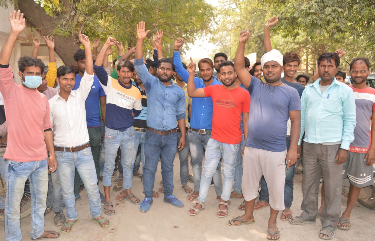 Demonstration done to get outstanding salary