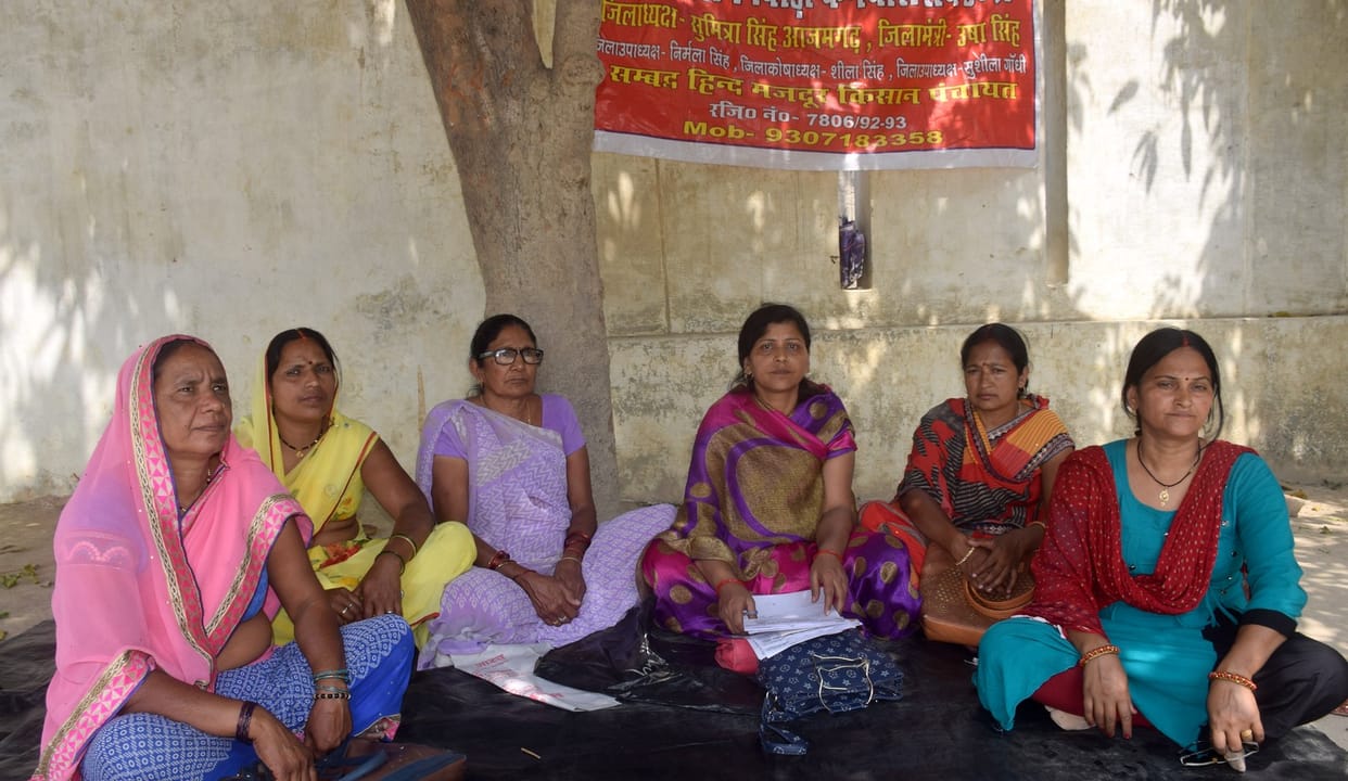 Anganwadi workers protest in support of demands