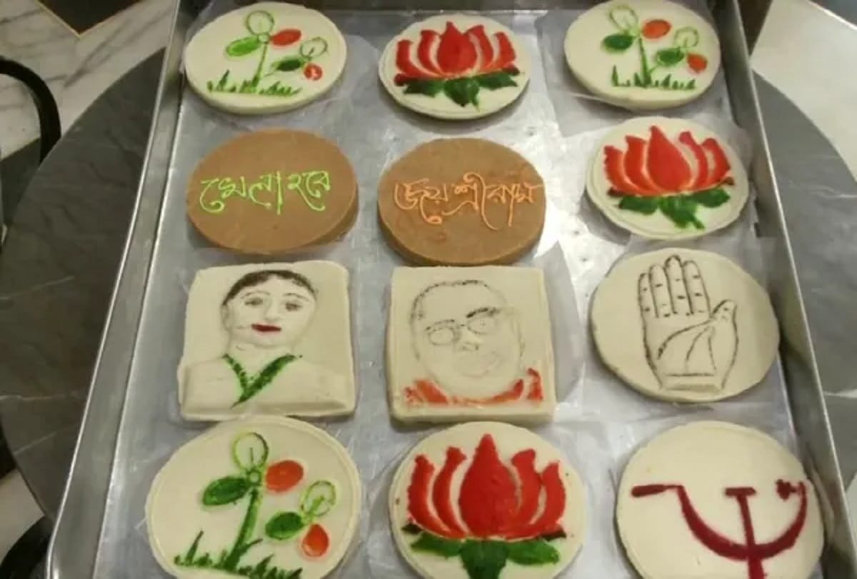 pm modi and cm Mamta sweets are selling in Bengal