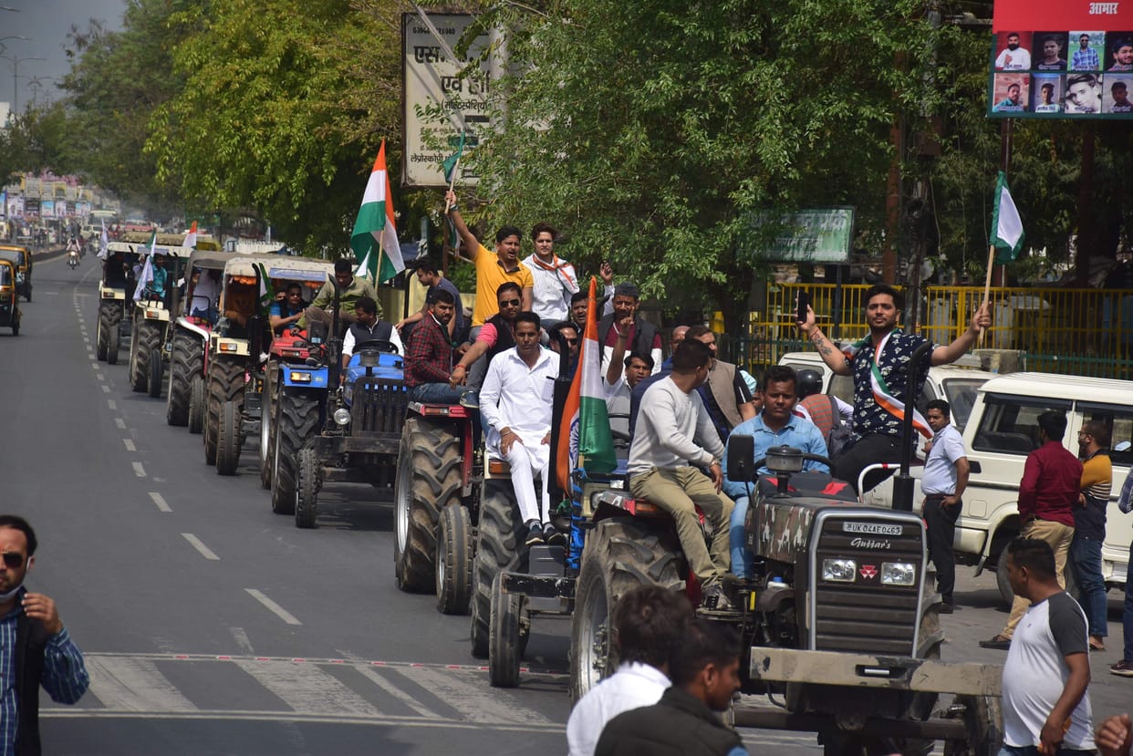 Tractor rally blocked the city