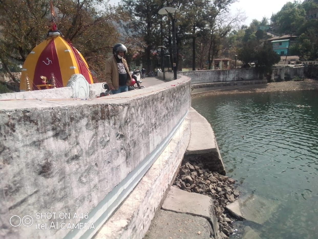 Bhimtal lake's security wall broken