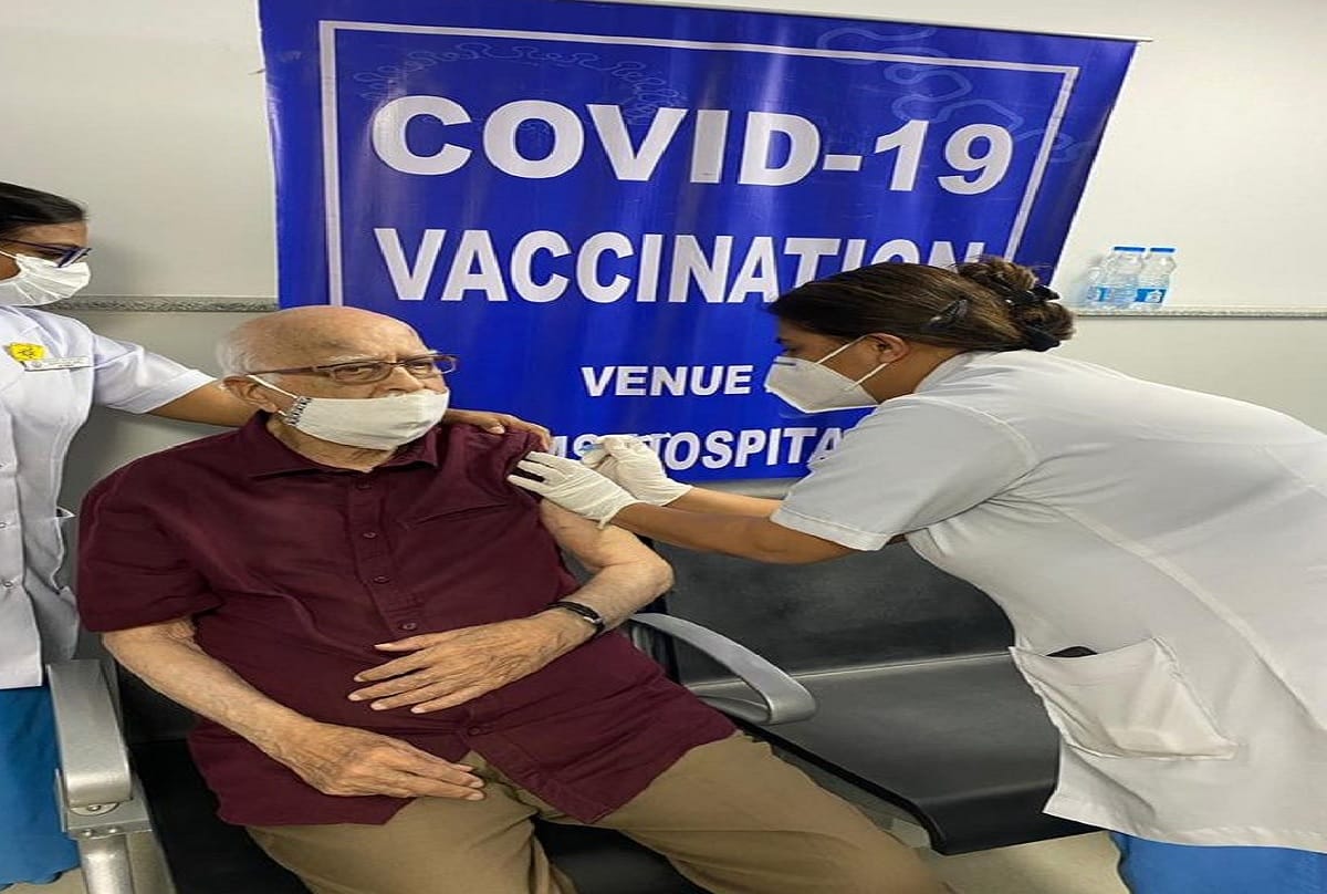 Senior BJP leader LK Advani took his first dose of the COVID 19 vaccine at AIIMS Delhi today