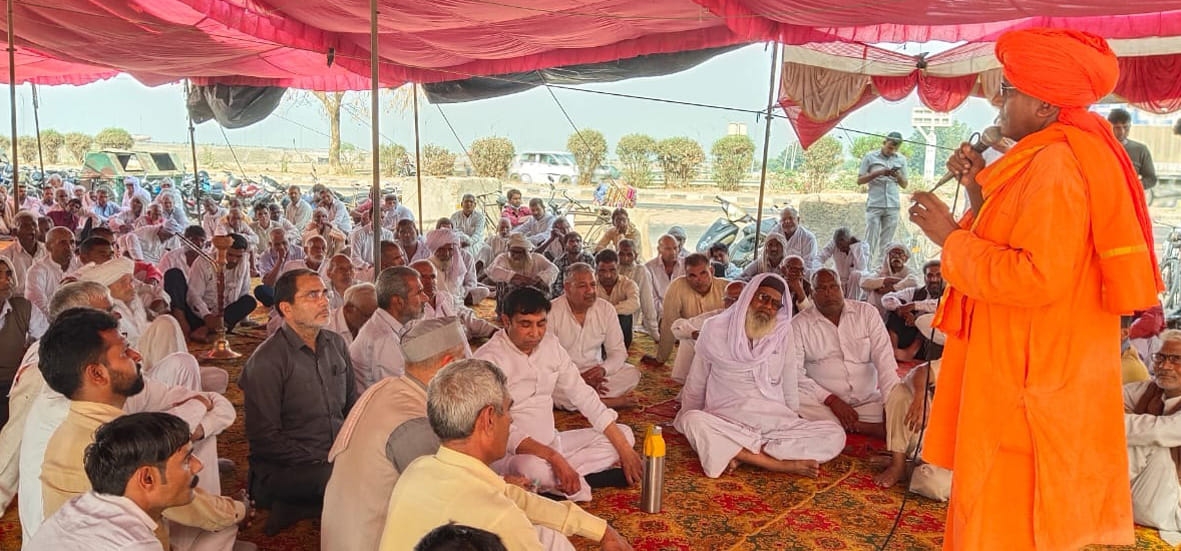 kisan andolan, kisan neta mahindra singh addresses to the people
