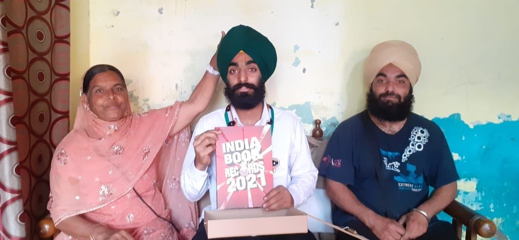 Simranjeet's name registered in India Book of Records