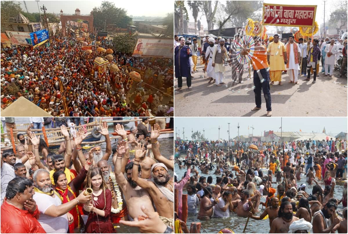 vrindavan kumbh mela 2021: second shahi snan in yamuna