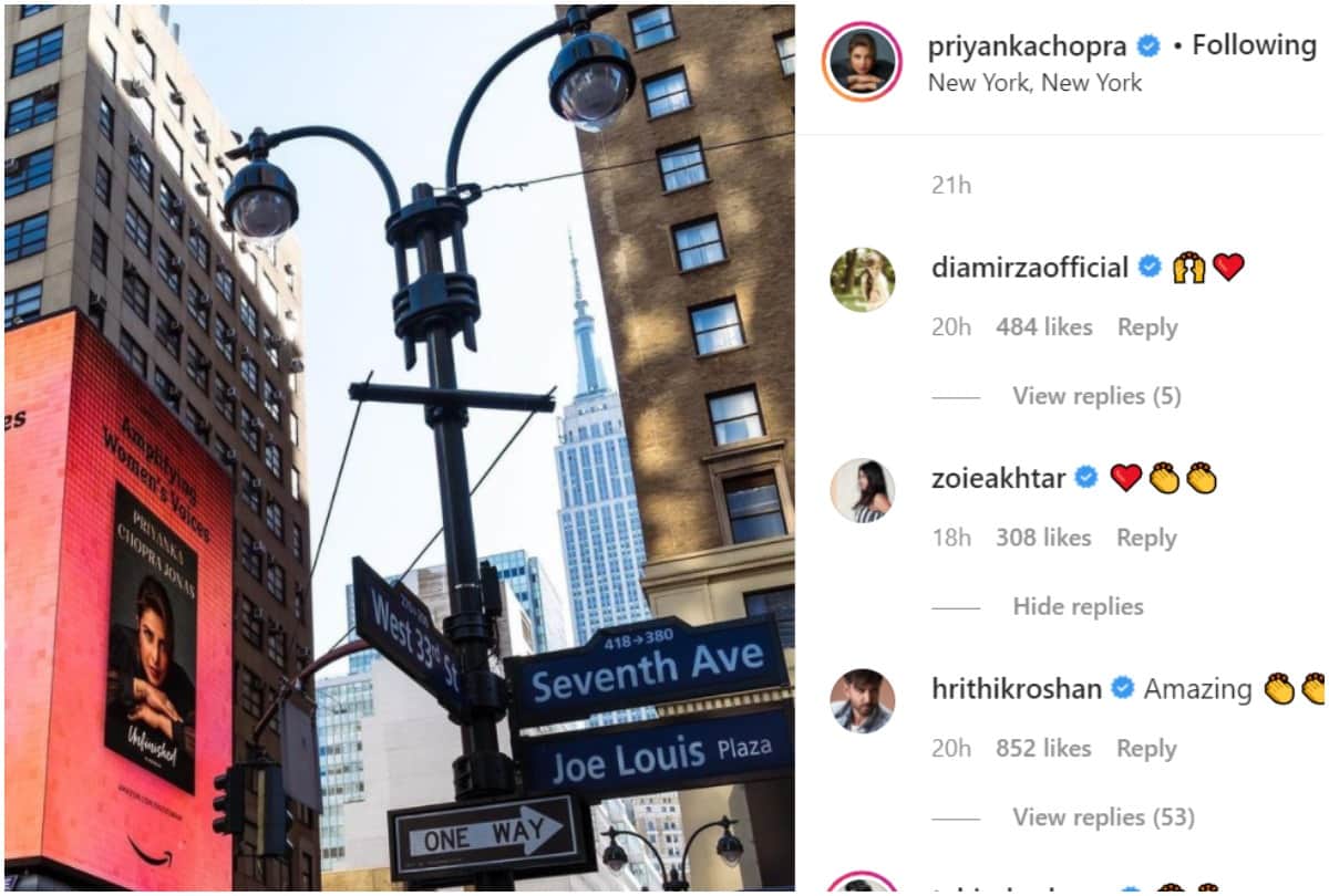 Priyanka Chopra Thrilled To See Her Book Unfinished Poster On A Billboard In New York