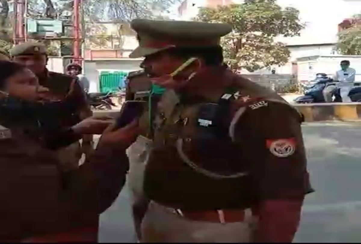 Sub-inspector misbehaved with a woman police officer, Video viral
