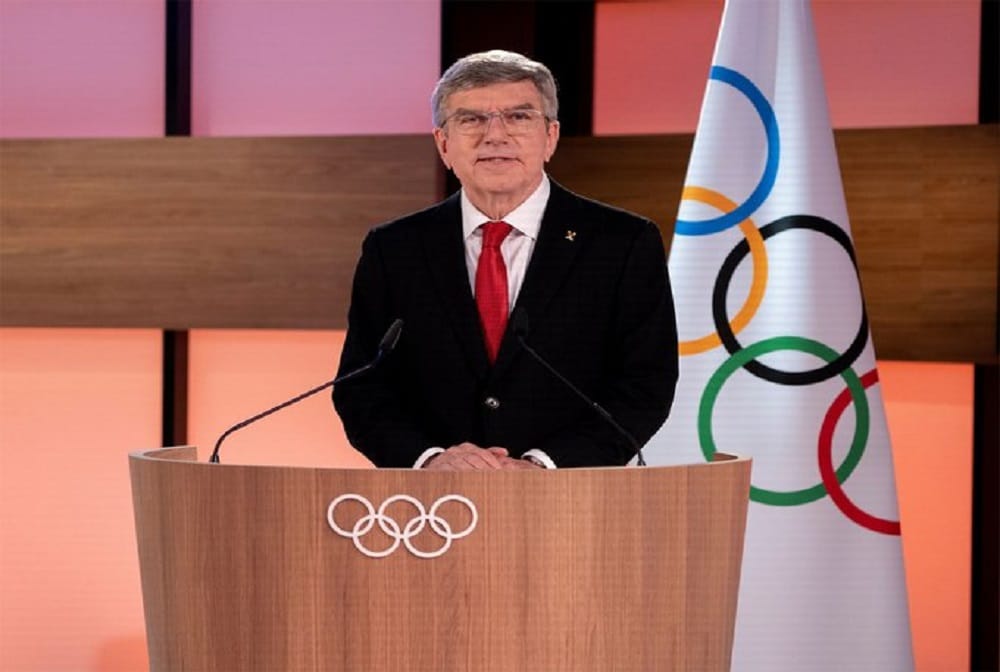 Tokyo Olympics International Olympic Committee IOC President Thomas Bach slips up and said to Japanese as Chinese