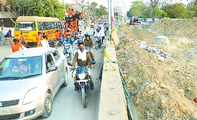 Heavy vehicles will not be able to enter the city till six o'clock this evening