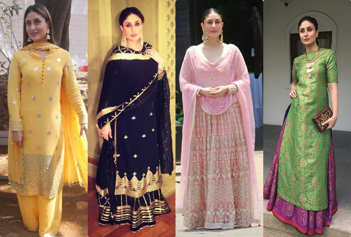 saif ali khan wife kareena kapoor khan nawabi suit look photos in pataudi family