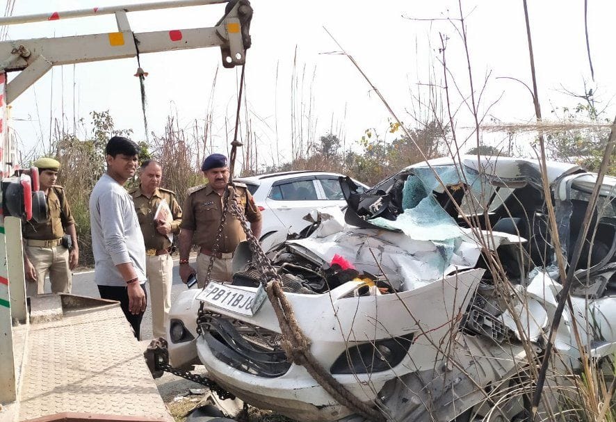 Car collided with tractor-trolley, eight injured