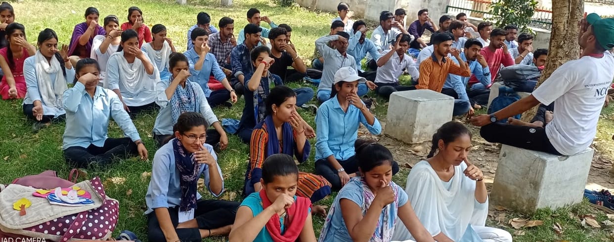 Have volunteers practice yoga
