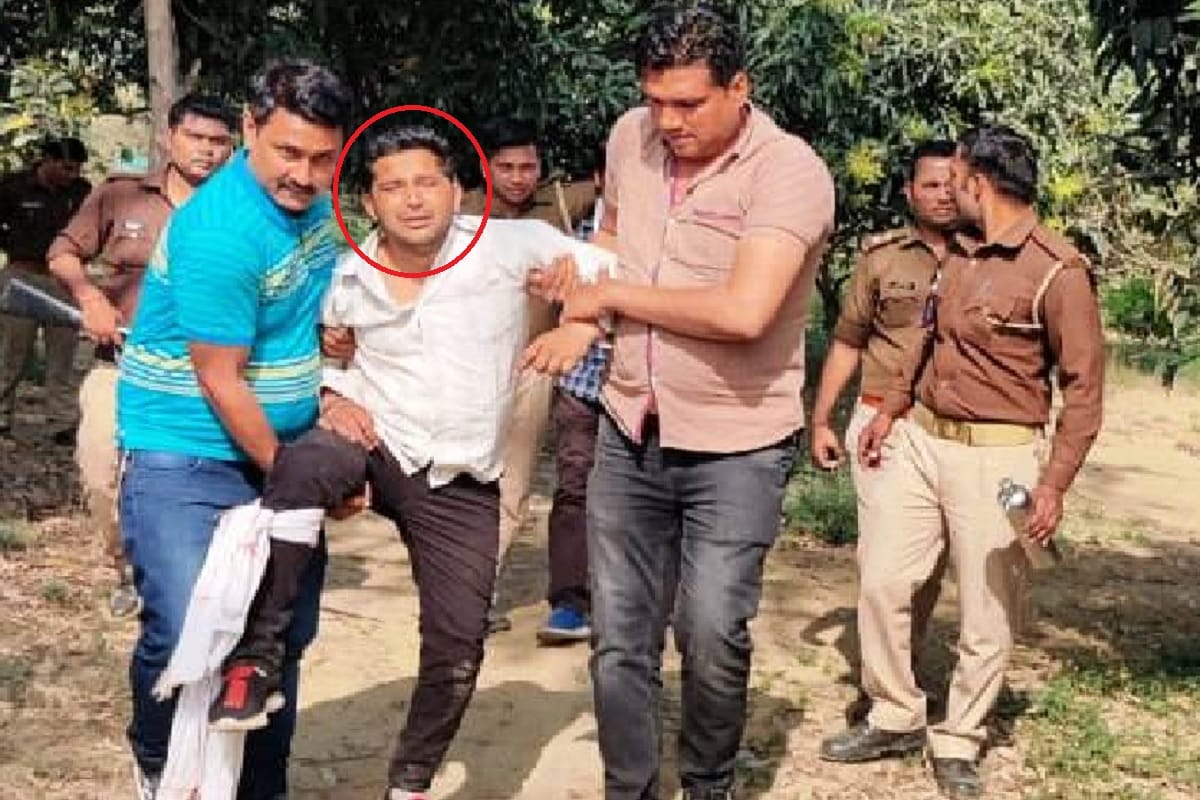 Encounter in Muzaffarnagar and three crooks arrested by police and Illegal liquor recovered with car