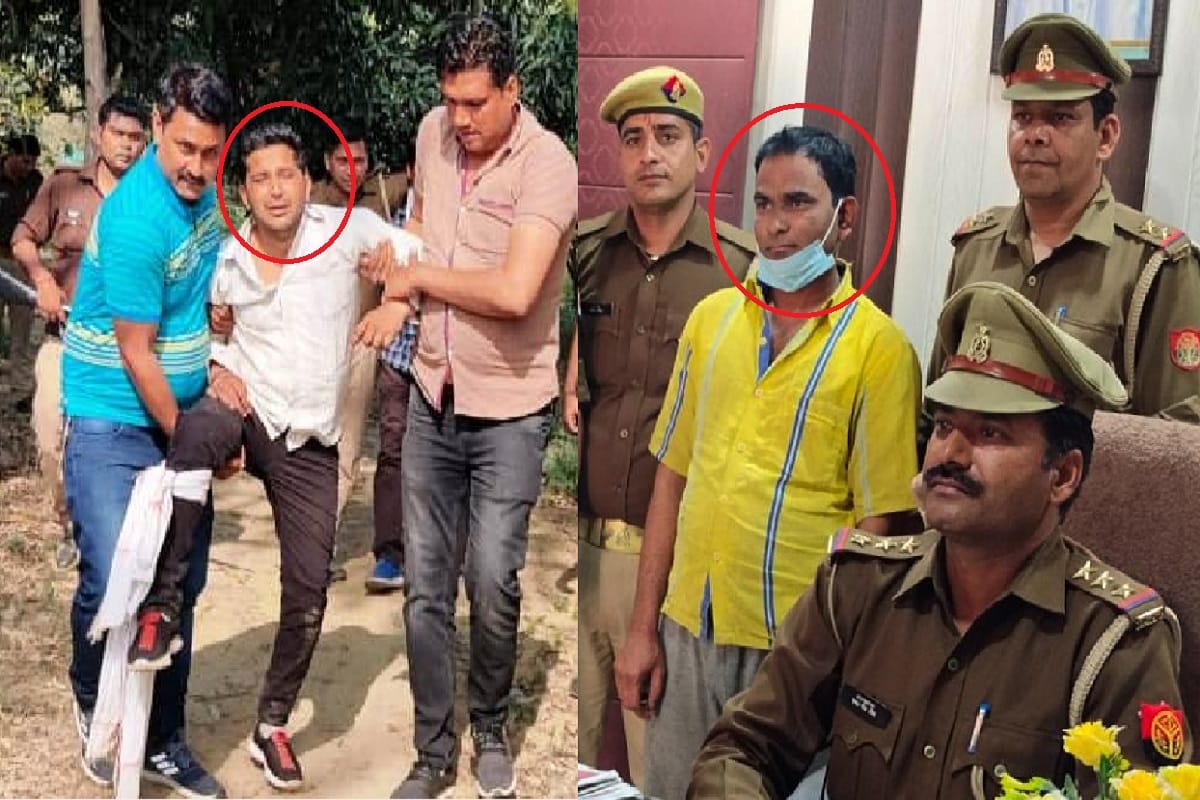 Encounter in Muzaffarnagar and three crooks arrested by police and Illegal liquor recovered with car