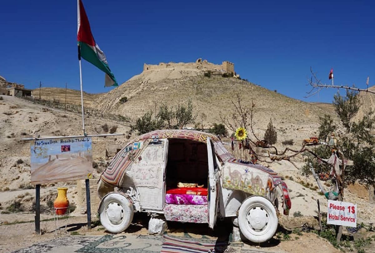 Worlds smallest hotel is a vintage Volkswagen Beetle in Jordan