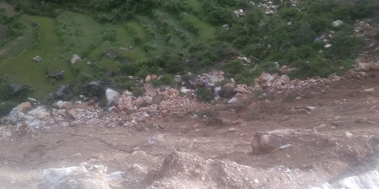 Debris of Badiakot-kuwari road falling on homes