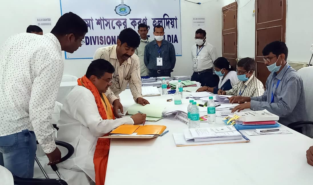 west bengal election 2021: BJP candidate subhendu adhikari filed his nomination from Nandigram seat to give challenge Mamata Banerjee